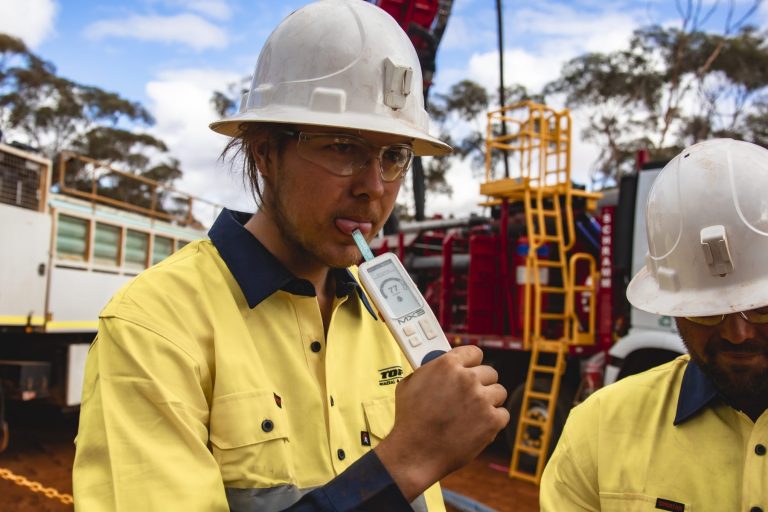 Topdrill Drillers Offsider using MX3 hydration testing device