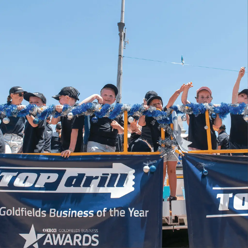 Topdrill float at St Barbaras Day parade Kalgoorlie