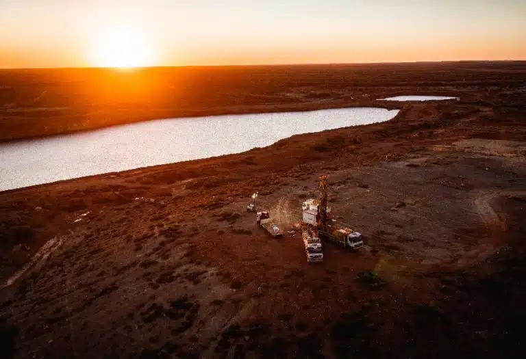 Aerial view of topdrill drill site