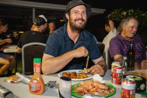 Smiling team member at the Topdrill Christmas Party event