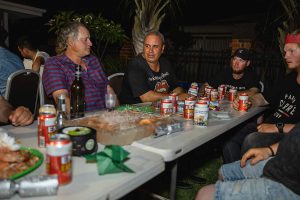 Image of Topdrill team members at a table, celebrating at the Topdrill christmas party